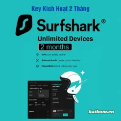 Key kích hoạt Surfshark VPN Starter 2 tháng không giới hạn thiết bị