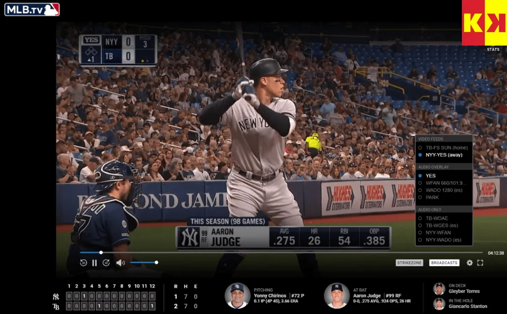 Với Tài khoản MLB TV ALL TEAMS, bạn không bỏ lỡ trận đấu nào