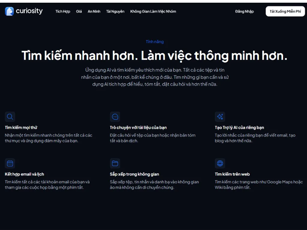 Các Tính Năng Nổi Bật của Curiosity AI Pro