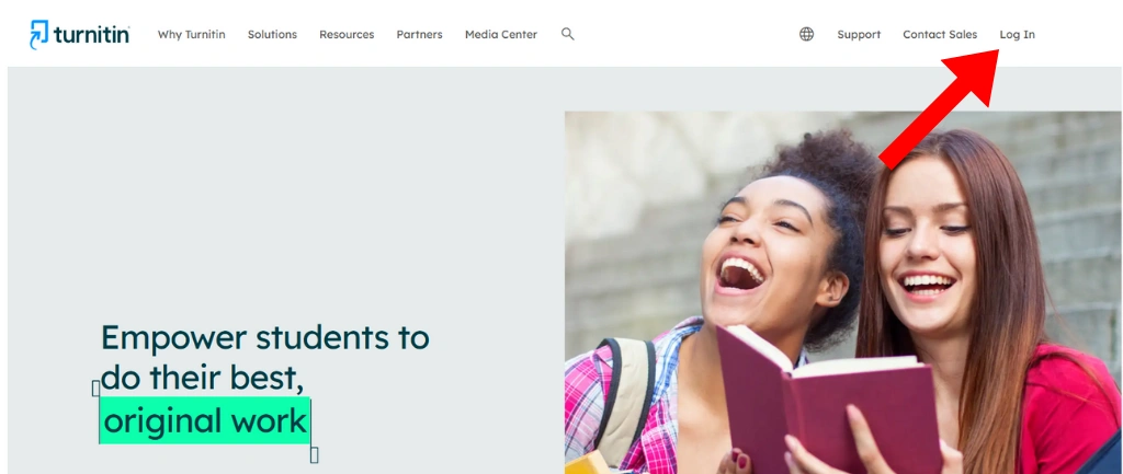 Bước 1 đăng nhập Turnitin