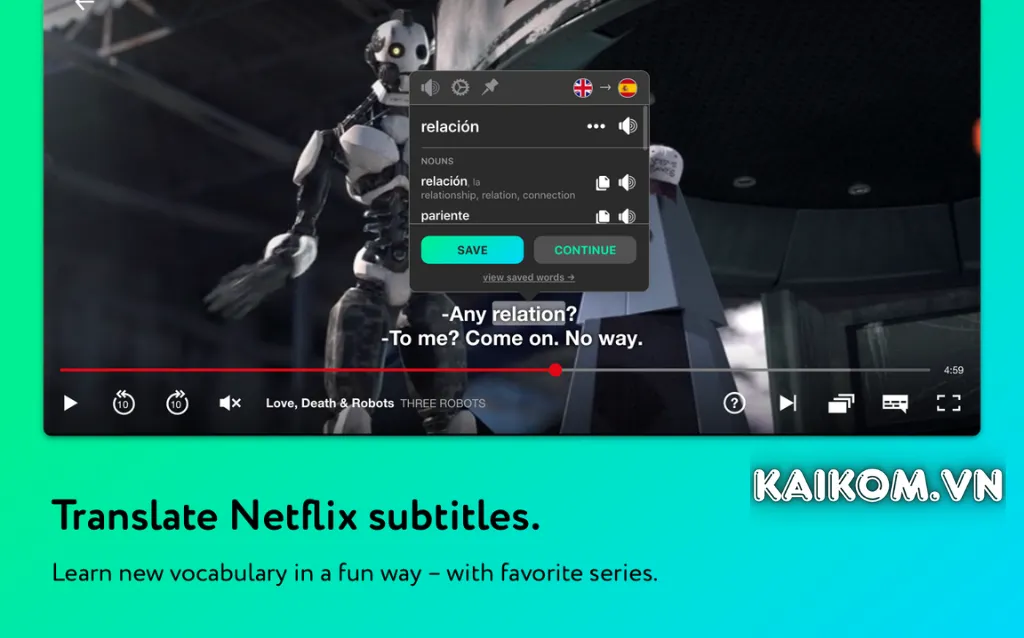 Ứng dụng hỗ trợ dịch phụ đề Netflix