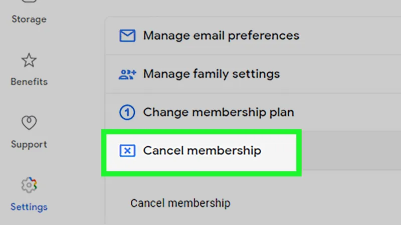 Cancel membership