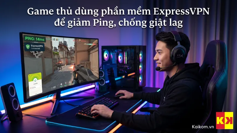 Game thủ dùng phần mềm ExpressVPN để giảm Ping, chống giật lag