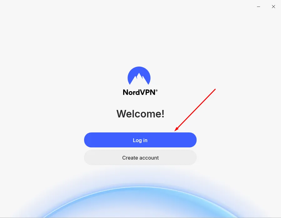 Khởi động ứng dụng NordVPN trên máy tính và bấm vào nút Log in