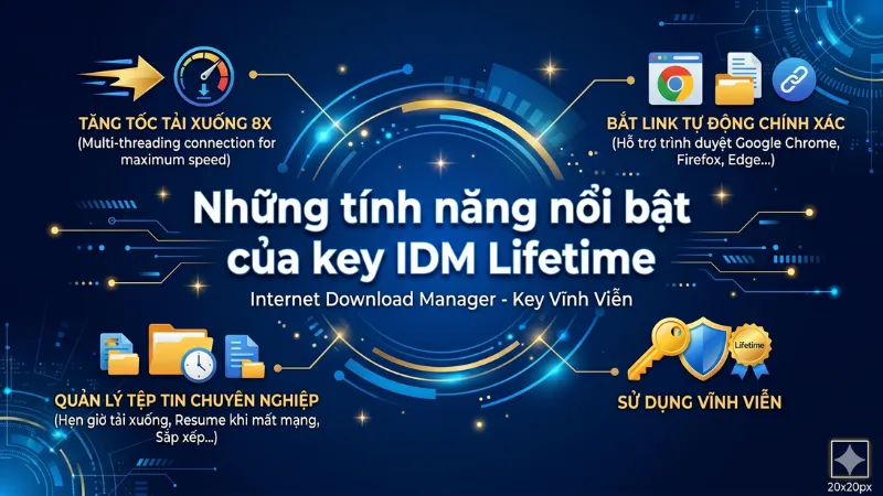 Những tính năng nổi bật của key IDM Lifetime