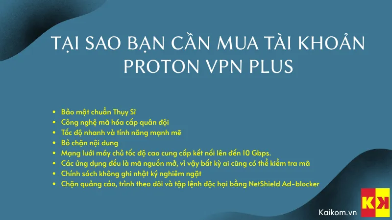 Tại sao bạn cần mua tài khoản Proton VPN Plus?