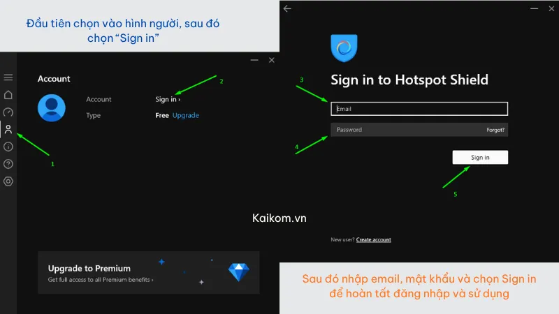 Cách đăng nhập Hotspot Shield trên máy tính