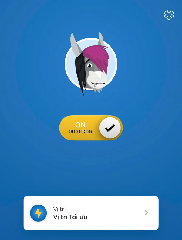 Giao diện HMA VPN tiếng Việt trên iPhone khi đã kết nối