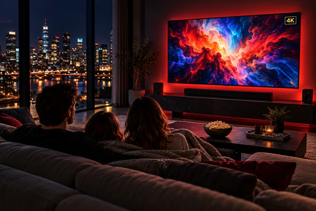 Gia đình xem HBO Max gói Premium trên TV 4K