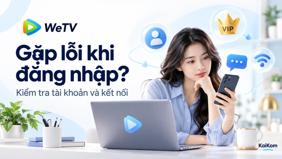 Minh họa kiểm tra tài khoản và kết nối khi gặp lỗi đăng nhập WeTV